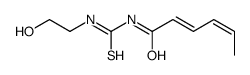 N-(2-hydroxyethylcarbamothioyl)hexa-2,4-dienamide结构式