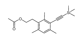 2,4,6-trimethyl-3-((trimethylsilyl)ethynyl)phenethyl acetate Structure