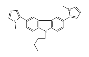 9-butyl-3,6-bis(1-methylpyrrol-2-yl)carbazole结构式