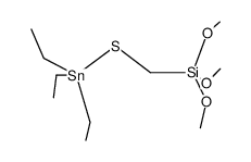 (triethylstannylthiomethyl)trimethoxysilane Structure