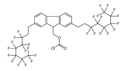 [2,7-bis(3,3,4,4,5,5,6,6,7,7,8,8,8-tridecafluorooctyl)-9H-fluoren-9-yl]methyl carbonochloridate Structure