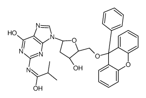2'-deoxy-N-(2-methyl-1-oxopropyl)-5'-O-(9-phenyl-9H-xanthen-9-yl)guanosine结构式