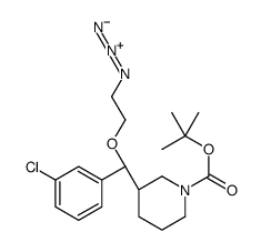 2-Methyl-2-propanyl (3R)-3-[(R)-(2-azidoethoxy)(3-chlorophenyl)me thyl]-1-piperidinecarboxylate结构式