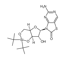 5-amino-3-(2,2-di-tert-butyl-7-hydroxy-tetrahydro-furo[3,2-d][1,3,2]dioxasilin-6-yl)-3H-thiazolo[4,5-d]pyrimidin-2-one Structure