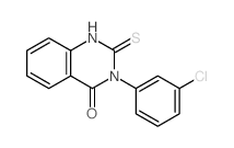 3-(3-氯苯基)-2-疏基-3H-喹唑啉-4-酮结构式