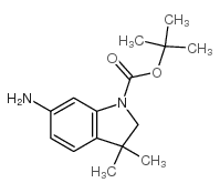 6-氨基-3,3-二甲基-2,3-二氢-吲哚-1-羧酸叔丁酯结构式