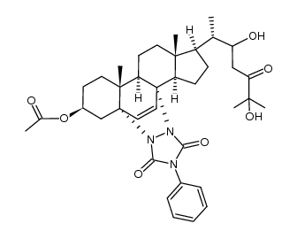 3β-acetoxy-22,25-dihydroxy-5α,8α-(3,5-dioxo-4-phenyl-1,2,4-triazolidino)cholesta-6-en-24-one结构式