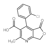 4-(2-氯苯基)-5,7-二氢-2-甲基-5-氧代呋喃并[3,4-b]吡啶-3-甲酸结构式