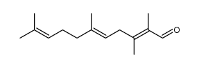 (E,E)-2,3,6,10-tetramethyl-2,5,9-undecatriene-1-al结构式