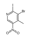 3-Bromo-2-iodo-4-methyl-5-nitropyridine Structure