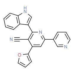 4-(2-Furyl)-6-(1H-indol-3-yl)-2,3'-bipyridine-5-carbonitrile Structure