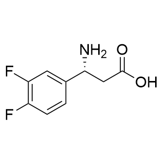 (βR)-β-氨基-3,4-二氟苯丙酸结构式
