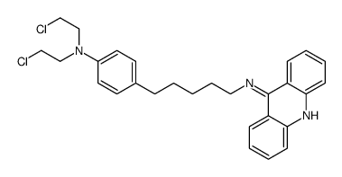 N-[5-[4-[bis(2-chloroethyl)amino]phenyl]pentyl]acridin-9-amine结构式