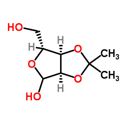 2,3-O-异亚丙基-α,β-D-呋喃核糖结构式