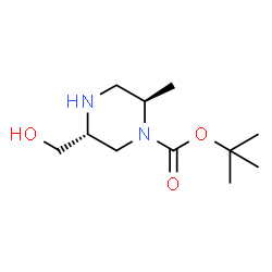 (2R,5R)-5-(羟甲基)-2-甲基哌嗪-1-羧酸叔丁酯结构式
