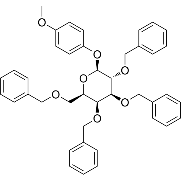 4-甲氧苯基-2,3,4,6-四-O-苄基-β-D-吡喃半乳糖苷结构式