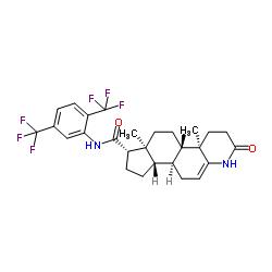 (17β)-N-[2,5-二(三氟甲基)苯基]-3-氧代-4-氮杂雄甾-5-烯-17-甲酰胺结构式