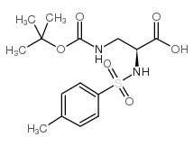 (S)-boc-3-氨基-2-(对甲苯磺酰基氨基)-丙酸结构式
