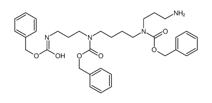 Benzyl (3-aminopropyl)(4-{[(benzyloxy)carbonyl](3-{[(benzyloxy)ca rbonyl]amino}propyl)amino}butyl)carbamate结构式