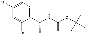 (R)-1-(2-溴-4-氯苯基)乙基氨基甲酸叔丁酯结构式