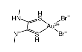 gold(III) dimethyldithiooxamide-H dibromide Structure