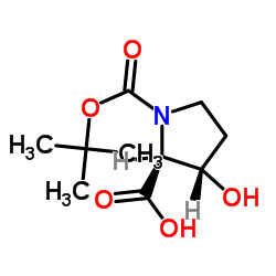 (2S,3S)-1-(TERT-BUTOXYCARBONYL)-3-HYDROXYPYRROLIDINE-2-CARBOXYLIC ACID Structure