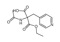 2-acetamido-3-ethoxy-3-oxo-2-(pyridin-4-ylmethyl)propanoic acid Structure