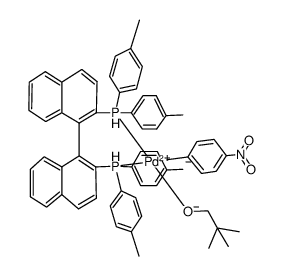 [(R)-Tol-BINAP]Pd(p-C6H4NO2)(OCH2CMe3)结构式