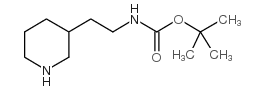 3-(N-叔丁氧羰氨基乙基)-哌啶结构式