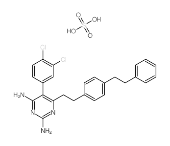 5-(3,4-dichlorophenyl)-6-[2-(4-phenethylphenyl)ethyl]pyrimidine-2,4-diamine; sulfuric acid Structure