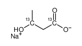 DL-3-羟基丁酸钠-1,3-13C2结构式