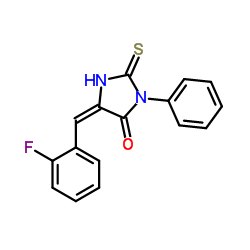 (5E)-5-(2-Fluorobenzylidene)-3-phenyl-2-thioxo-4-imidazolidinone Structure