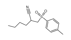 2-(p-tolylsulphonylmethyl)hexanenitrile结构式