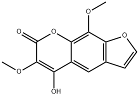 5-Hydroxy-6,9-dimethoxy-7H-furo[3,2-g][1]benzopyran-7-one结构式