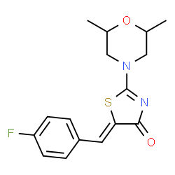 2-(2,6-dimethyl-4-morpholinyl)-5-(4-fluorobenzylidene)-1,3-thiazol-4(5H)-one Structure