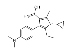 1-cyclopropyl-4-[4-(dimethylamino)phenyl]-5-ethyl-2-methylpyrrole-3-carboxamide结构式