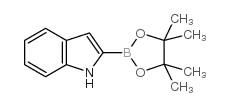2-(4,4,5,5-四甲基-1,3,2-二氧杂硼烷-2-基)-1H-吲哚结构式