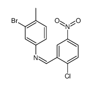 N-(3-bromo-4-methylphenyl)-1-(2-chloro-5-nitrophenyl)methanimine结构式
