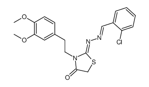 2-Chlorobenzaldehyde [3-[2-(3,4-dimethoxyphenyl)ethyl]-4-oxothiazolidin-2-ylidene]hydrazone Structure