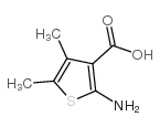 4,5-二甲基-2-氨基噻吩-3-甲酸结构式