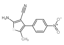2-氨基-5-甲基-4-(4-硝基苯基)噻吩-3-甲腈结构式