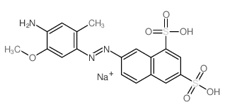 1,3-Naphthalenedisulfonicacid, 7-[2-(4-amino-5-methoxy-2-methylphenyl)diazenyl]-, sodium salt (1:2) Structure