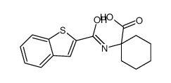 1-(1-benzothiophene-2-carbonylamino)cyclohexane-1-carboxylic acid结构式