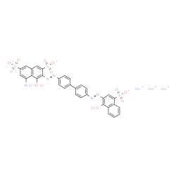 5-Amino-4-hydroxy-3-[[4'-[(1-hydroxy-4-sulfo-2-naphtyl)azo]-1,1'-biphenyl-4-yl]azo]-2,7-naphthalenedisulfonic acid trisodium salt structure