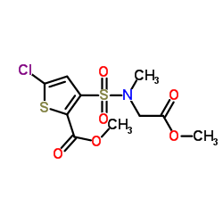 5-氯-3-(N-乙酸甲酯-N-甲基氨基磺酰基)-噻吩-2-甲酸甲酯结构式