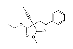 diethyl 2-(2-phenylethyl)-2-prop-1-ynylpropanedioate结构式