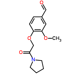 3-METHOXY-4-(2-OXO-2-PYRROLIDIN-1-YL-ETHOXY)-BENZALDEHYDE结构式