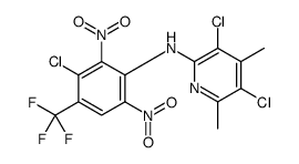 3,5-dichloro-N-[3-chloro-2,6-dinitro-4-(trifluoromethyl)phenyl]-4,6-di methyl-pyridin-2-amine Structure