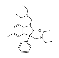 1,3-Bis-diethylaminomethyl-5-methyl-3-phenyl-1,3-dihydro-indol-2-one Structure