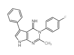4H-Pyrrolo[2,3-d]pyrimidin-4-imine,3-(4-fluorophenyl)-3,7-dihydro-2-methyl-5-phenyl-结构式